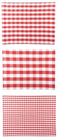 Set 3 strofinacci 50x70 cm rosso a quadretti in cotone