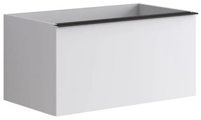 Mobile da bagno sotto lavabo Pixel plain bianco laccato opaco L 80 x H 40 x P 45.5 cm 1 cassetto, lavabo non incluso