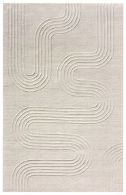 MEDAD - tappeto in lana avorio con decoro