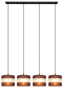 Lampadario a sospensione con filo HELEN 4xE27/15W/230V marrone/nero/oro