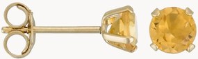 Orecchini in oro giallo con gemme Puce Citrine