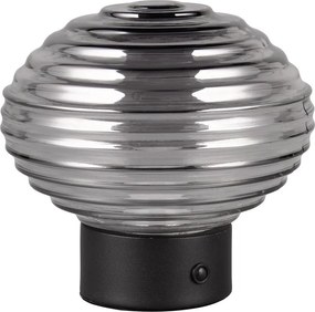 Lampada da tavolo LED dimmerabile nero-grigio con paralume in vetro (altezza 14,5 cm) Earl - Trio