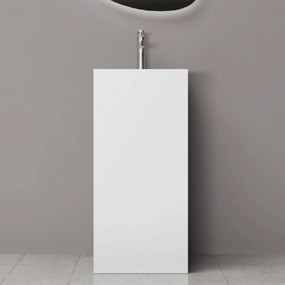 Lavabo Freestanding Con Scarico a Parete 48x48 Cm Lullaby "Zuri One" Bianco Opaco