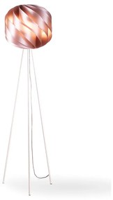Lampada Da Terra Treppiede Globe 1 Luce Polilux Rosa Metallico D40 Made In Italy