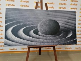 Stampa su tela – Pietra meditativa in bianco e nero