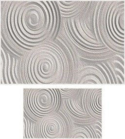 Set di tappetini per il bagno grigio chiaro 2 pz 60x100 cm – Foutastic