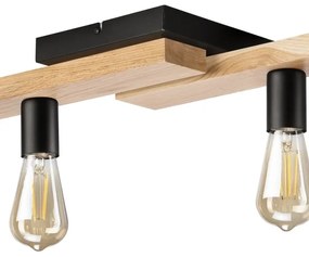 Lampadario a plafone MATTE 4xE27/15W/230V nero/quercia