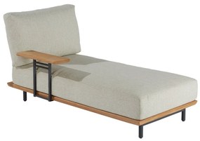 Divano da giardino con cuscino Calisto NATERIAL con braccioli in teak, seduta in teak beige L 160 x H 75 x P 80 cm