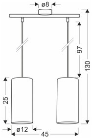 Lampada a sospensione in colore naturale ø 12 cm Aragona - Candellux Lighting