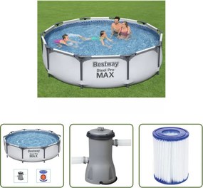 vidaXL Piscina per giardino - Bestway Set Piscina Steel Pro MAX 305x76 cm