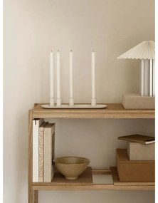 Lampada da tavolo bianca/argentata con paralume in tessuto con intensità regolabile (altezza totale 36 cm) Taite – Blomus