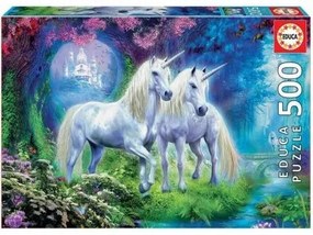 Puzzle Educa Unicorns In The Forest 500 Pezzi 34 x 48 cm