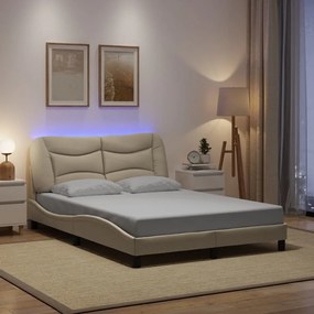 Giroletto Con Led Senza Materasso Crema 140x190 Cm İn Tessuto /