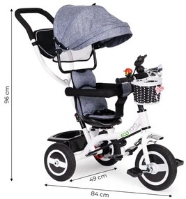 Triciclo, carrozzina grigio ECOTOYS