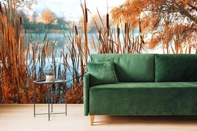 Carta da parati – Lago nel mezzo della natura autunnale