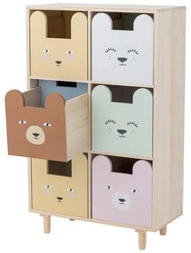 Cassettiera bassa per bambini in legno massiccio di pavlovnia in colore naturale 25,5x88,5 cm Calle - Bloomingville Mini