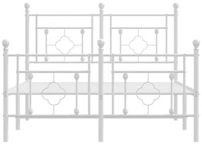 Giroletto con Testiera e Pediera Metallo Bianco 120x200 cm