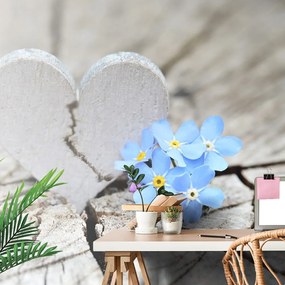 Fotomurale – Cuore su legno antico