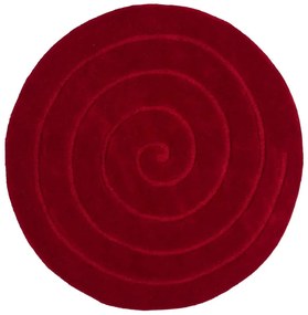 Tappeto in lana rosso rubino , ⌀ 140 cm Spiral - Think Rugs