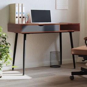 Scrivania Con Cassetto Marrone 110x50x75 Cm Legno Multistrato /