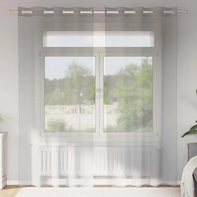 Tende İn Voile Con Occhielli 2 Pz Grigio Chiaro 140x245 Cm /