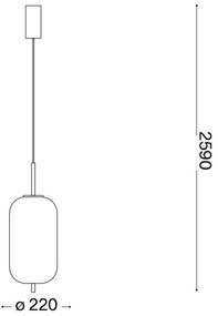 Ideal Lux - Lampadario LED a sospensione con filo UMILE LED/20W/230V diametro 22 cm CRI 90 ottone/bianco