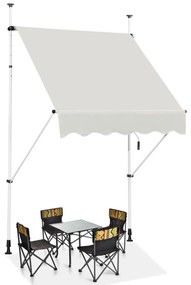 Costway Tenda da sole telescopica e retrattile, Tenda parasole resistente ai raggi UV impermeabile 150x120cm Beige
