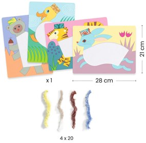 Gioco creativo - Lana e velcro - animali con berretti