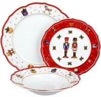 Set posto tavola 3 piatti Natale Soldatini rosso