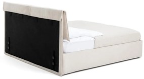 Letto matrimoniale imbottito beige con contenitore e rete inclusi 180x200 cm Thessa Pillow – Bonami Selection