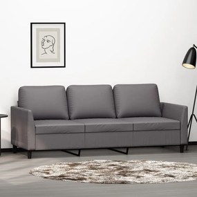 Divano A 3 Posti Grigio 180 Cm İn Similpelle /