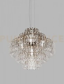 Ecos sospensione 90 cristallo rigadin bronzo satinato 5 luci attacc...