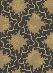 Cole & Son Carta da parati Moss Trellis - Black and Gold