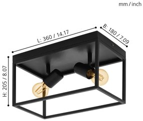Eglo 98332 - Plafoniera SILENTINA 2xE27/40W/230V
