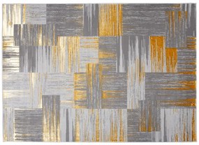 Tappeto moderno grigio per soggiorno con motivo oro Larghezza: 80 cm | Lunghezza: 150 cm
