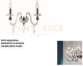 Applique dido 2 luci fume' e oro attacco e14 l.35cm