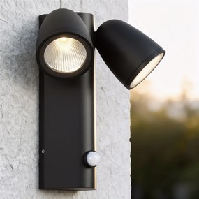 Applique da Esterno IP65 2xGU10 con Sensore movimento AXIS - Nera