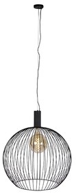 Lampada a sospensione design tonda nera 70 cm - WIRE Dos