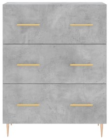 Credenza grigio cemento 69,5x34x90 cm in legno multistrato