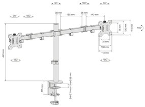 CONNECT IT CMF-3203-BK - Supporto universale per 2 monitor 13-32” nero