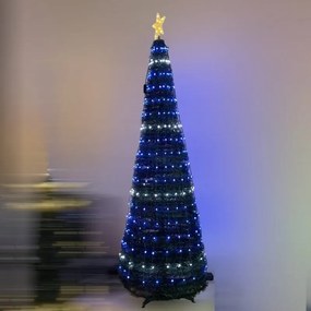 Albero di Natale artificiale Conico verde con illuminazione H 210 cm