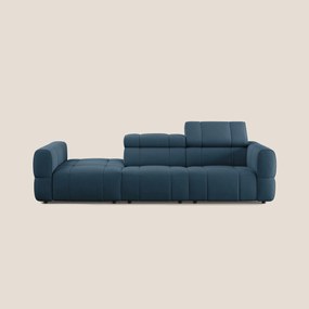 Giotto Divano con terminale e opzione relax elettrico in microfibra effetto velluto impermeabile T09