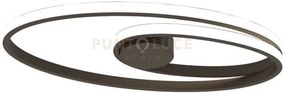 Giove-pln lampada da parete-soffitto colore nero caffè led  integra...