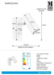 Lampada da parete bianca Barcelona - Markslöjd