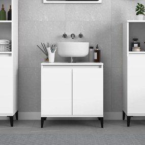 Mobile Lavabo Bianco 58x33x60 Cm İn Legno Multistrato /