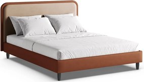 Letto matrimoniale imbottito color mattone con rete inclusa 180x200 cm Aveline – Micadoni