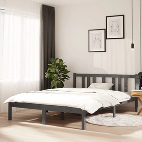 Giroletto Grigio İn Legno Massello 135x190 Cm Double /