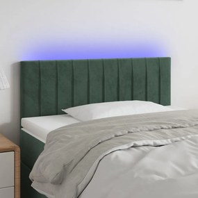 Testiera A Led Verde Scuro 80x5x78/88 Cm İn Velluto /