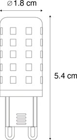 Set di 5 lampadine LED G9 trasparenti 2W 370 lm 3000K