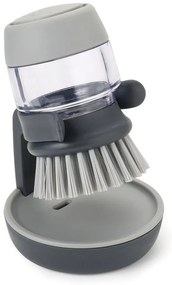 Spazzola grigia con dispenser e supporto Palm Scrub - Joseph Joseph